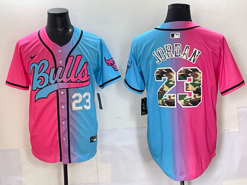 Men Chicago Bulls Nike 23 Jordan Blue pink NBA 2025 Jersey style 002